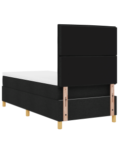 Letto a Sorgente LED con materasso Nero 100 x 200 cm Tessuto 2