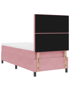 Letto a Sorgente LED con materasso Rosa 90 x 190 cm Tessuto 2