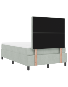 Letto a Sorgente LED Grigio chiaro 120 x 190 cm Tessuto 2