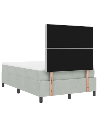 Letto a Sorgente LED Grigio chiaro 120 x 190 cm Tessuto
