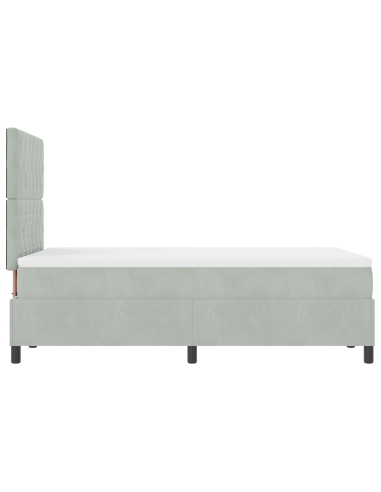 Letto a Sorgente LED Grigio chiaro 120 x 190 cm Tessuto