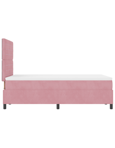 Letto a Sorgente LED con materasso Rosa 120 x 190 cm Tessuto