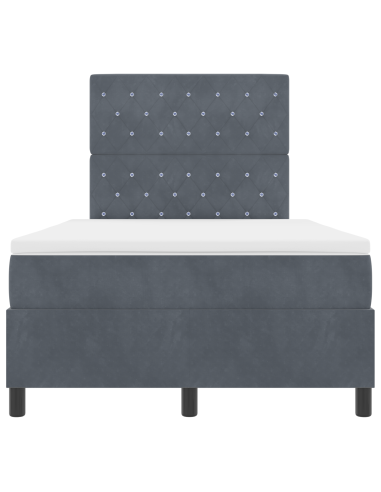 Letto a Sorgente LED Grigio scuro 120 x 200 cm Tessuto