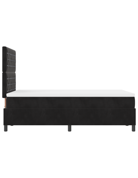 Letto Box Spring con Materasso e LED Nero 120x200 cm in Velluto