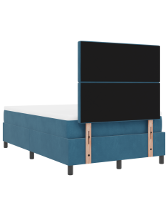 Letto a Sorgente LED Blu Scuro 120 x 200 cm Tessuto 2