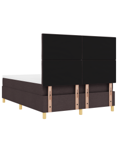 Letto a Sorgente LED Marrone Scuro 160 x 200 cm Tessuto 2