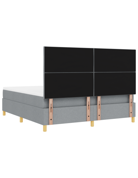 Letto rete a molle con materasso & LED Grigio chiaro 180x200 cm Tessuto