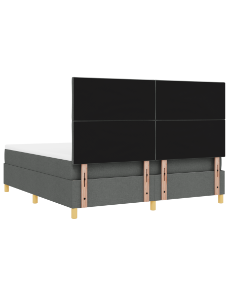 Letto a Molle con Materasso e LED Grigio Scuro 180x200 cm Tessuto
