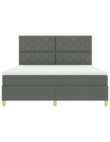 Letto a Molle con Materasso e LED Grigio Scuro 180x200 cm Tessuto