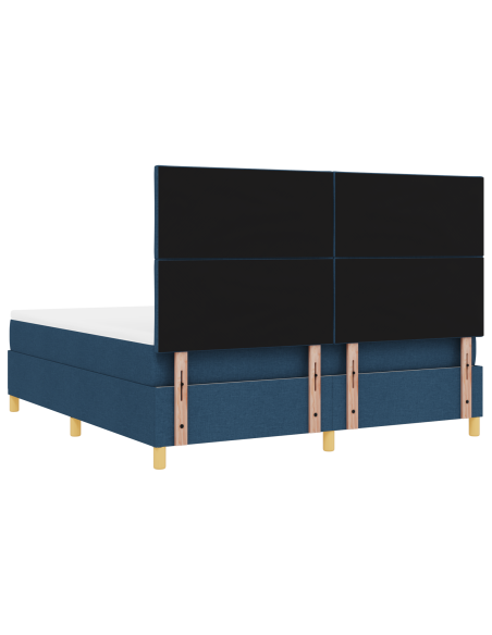 Letto Box Spring con materasso e LED Blu 180x200 cm Tessuto