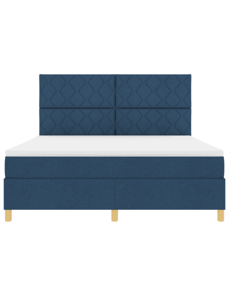 Letto Box Spring con materasso e LED Blu 180x200 cm Tessuto