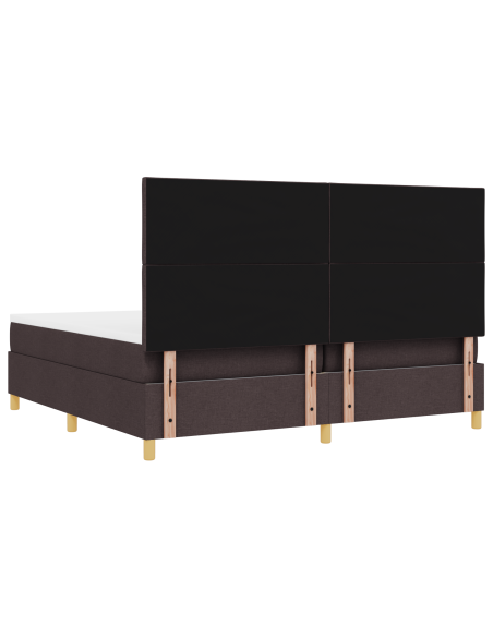Letto Box Spring con Materasso & LED Marrone Scuro 200x200 cm Tessuto
