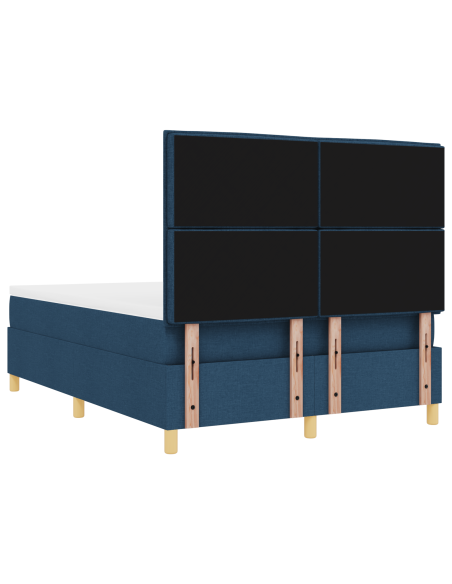 Letto Box Spring con Materasso e LED Blu 140x190 cm Tessuto