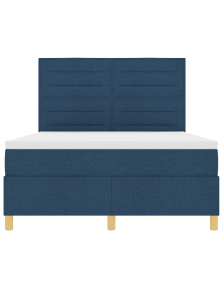 Letto Box Spring con Materasso e LED Blu 140x190 cm Tessuto