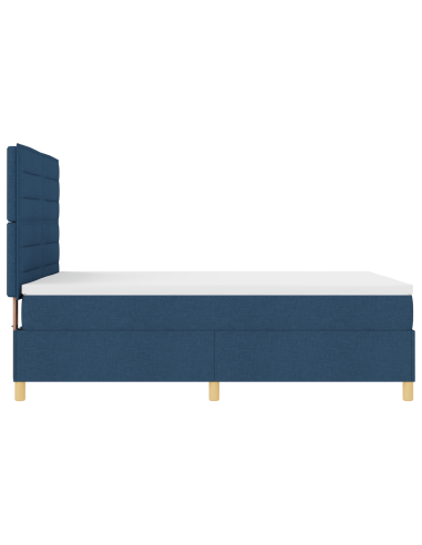 Letto a Sorgente LED con materasso Blu 140 x 190 cm Tessuto