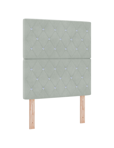 Letto a Sorgente LED Grigio chiaro 80 x 200 cm Tessuto