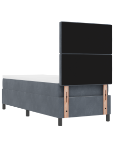 Letto a Sorgente LED Grigio scuro 80 x 200 cm Tessuto 2