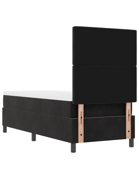 Letto Box Spring con Materasso e LED Nero 80x200 cm Velluto