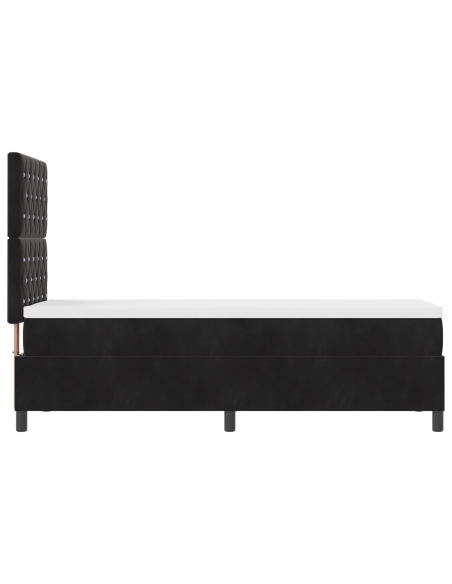 Letto Box Spring con Materasso e LED Nero 80x200 cm Velluto