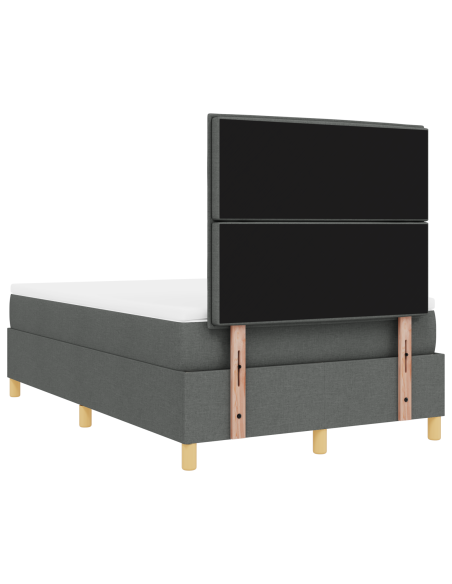 Letto con Box Spring e Materasso & LED Grigio Scuro 120x190 cm Tessuto