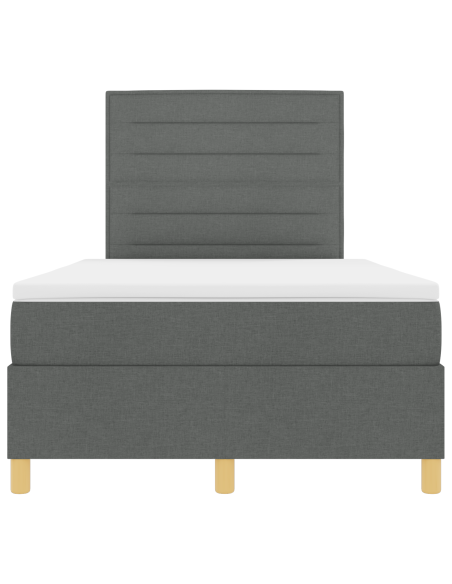 Letto con Box Spring e Materasso & LED Grigio Scuro 120x190 cm Tessuto