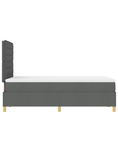 Letto con Box Spring e Materasso & LED Grigio Scuro 120x190 cm Tessuto