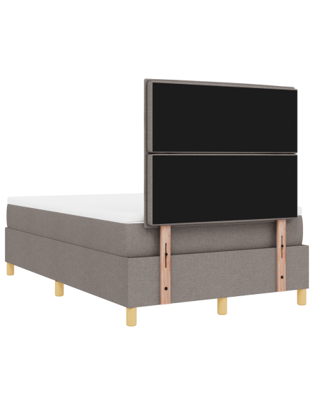 Letto Box Spring con Materasso & LED Tortora 120x190 cm Tessuto