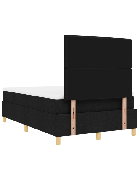 Letto a Sorgente LED con materasso Nero 120 x 200 cm Tessuto