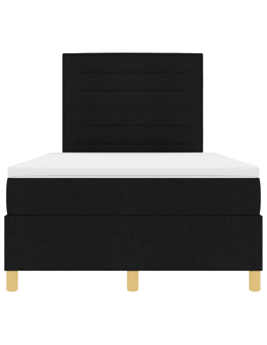 Letto a Sorgente LED con materasso Nero 120 x 200 cm Tessuto