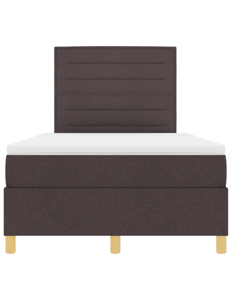 Letto a molle con materasso & LED Marrone Scuro 120x200 cm Tessuto
