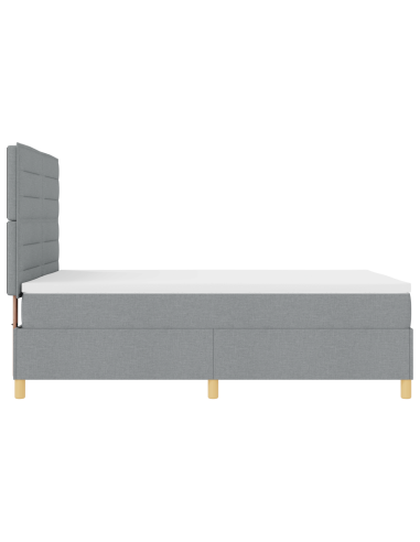 Letto a Sorgente LED Grigio chiaro 140 x 190 cm Tessuto
