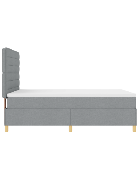 Letto a Sorgente LED Grigio chiaro 140 x 190 cm Tessuto