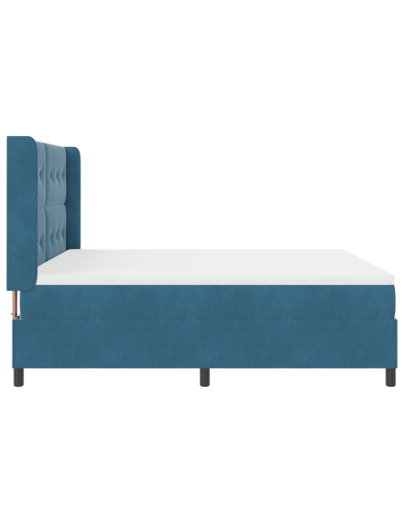 Letto a Box con Materasso Blu Scuro 180x200 cm Velluto