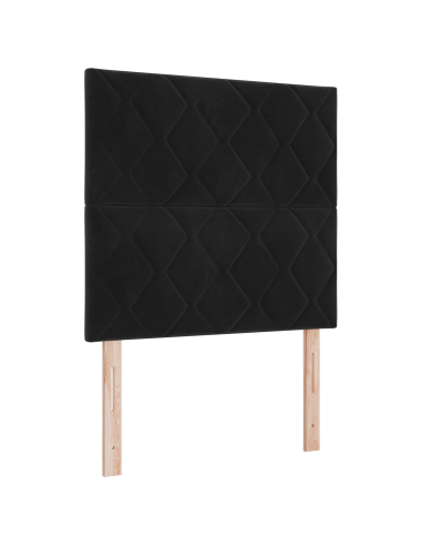 Letto a molle con testiera Nero 90 x 200 cm Velluto