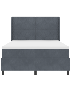 Letto a molle con materasso Grigio scuro 140 x 200 cm Velluto 2