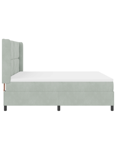 Letto a molle con materasso Grigio chiaro 180 x 200 cm Velluto