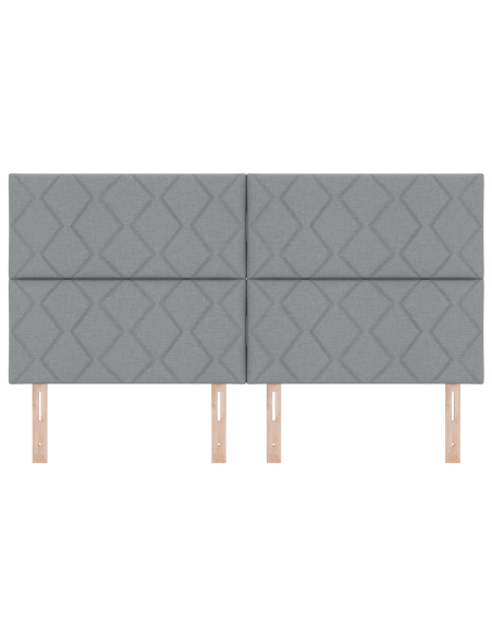 Testata LED  Design a Rombi Grigio Chiaro 180 cm Tessuto