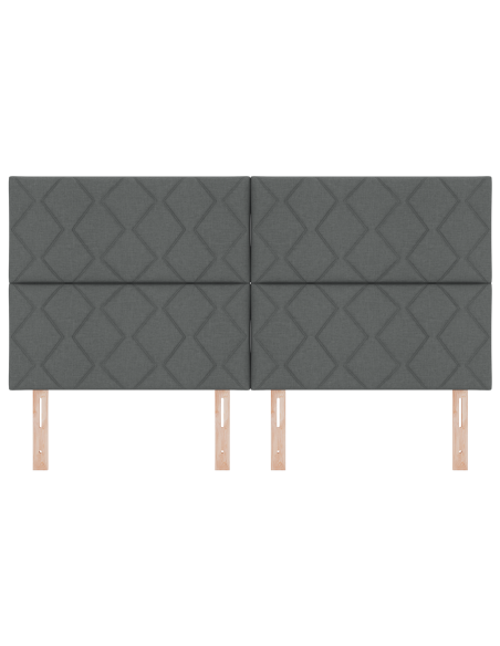 Testata LED Design Blocchi Diamante Grigia Scura 180 cm Tessuto