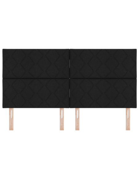 Testata LED  Design Blocchi di Diamante Nera 180 cm Tessuto