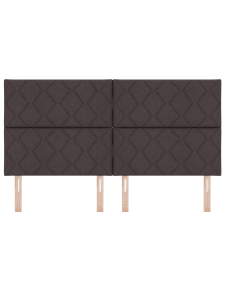 Testata LED  Design a Blocchi di Diamante Marrone Scuro 180 cm Tessuto