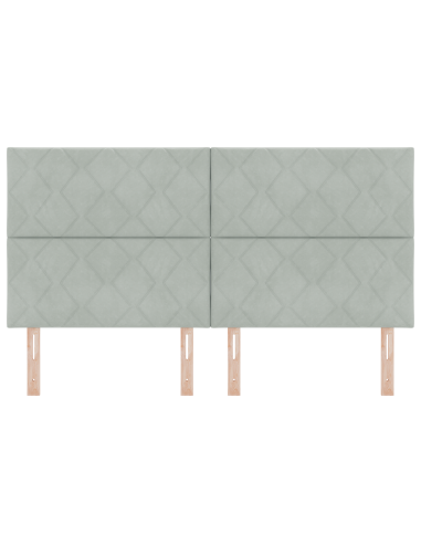 Testiera LED Grigio chiaro 180 cm Pelle Sintetica