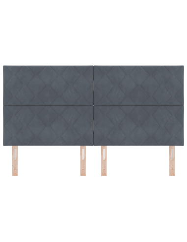 Testiera LED Grigio scuro 180 cm Pelle Sintetica