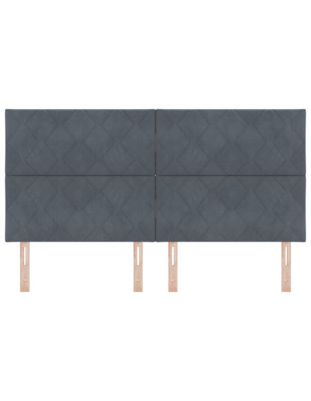 Testata Luminosa Design a Blocchi di Diamante Grigio Scuro 180 cm Velluto