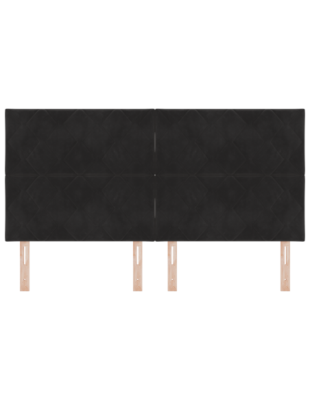 Testiera LED  Design a Blocchi di Diamante Nera 180 cm Velluto