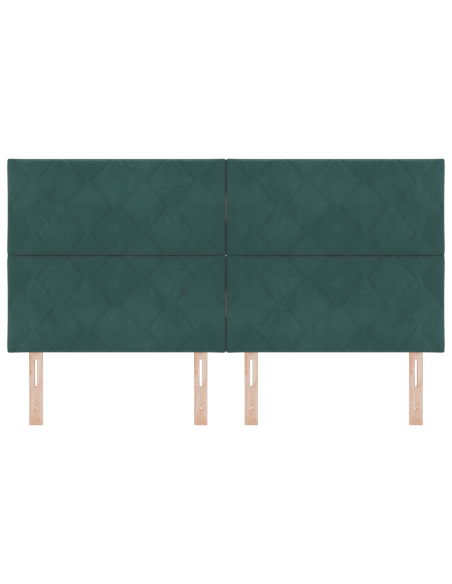 Testata LED Design Blocchi Diamante Verde Scuro 180 cm Velluto