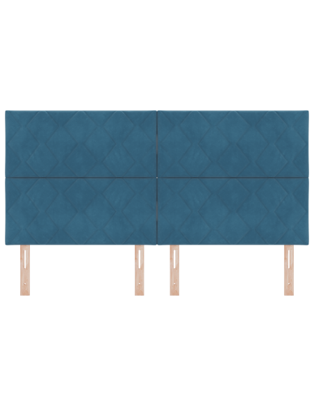 Testiera LED Design a Blocchi di Diamante Blu Scuro 180 cm Velluto