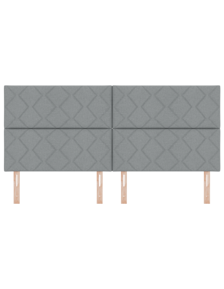 Testata LED  Design Blocchi di Diamante Grigio Chiaro 200 cm Tessuto