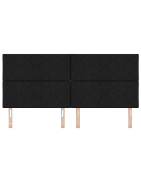 Testiera LED  Design a Blocchi di Diamante Nera 200 cm Tessuto
