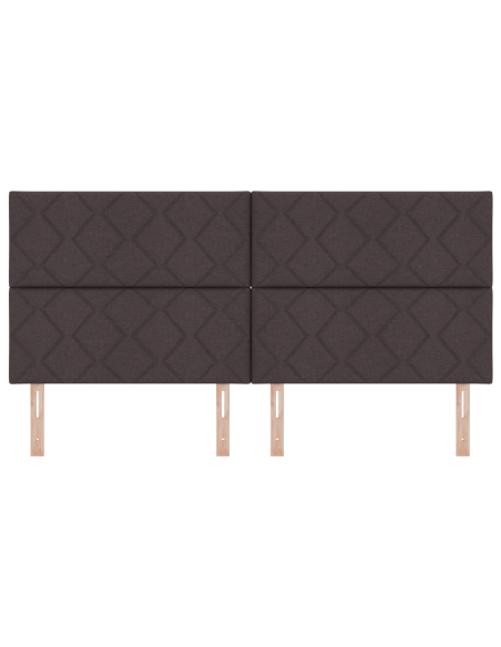 Testata LED  Design a Blocchi di Diamante Marrone Scuro 200 cm Tessuto