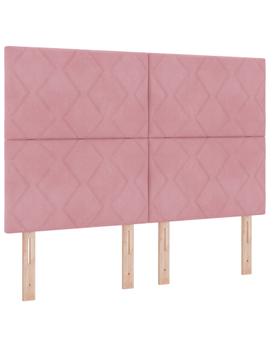 Testiera LED Rosa 160 cm Pelle Sintetica